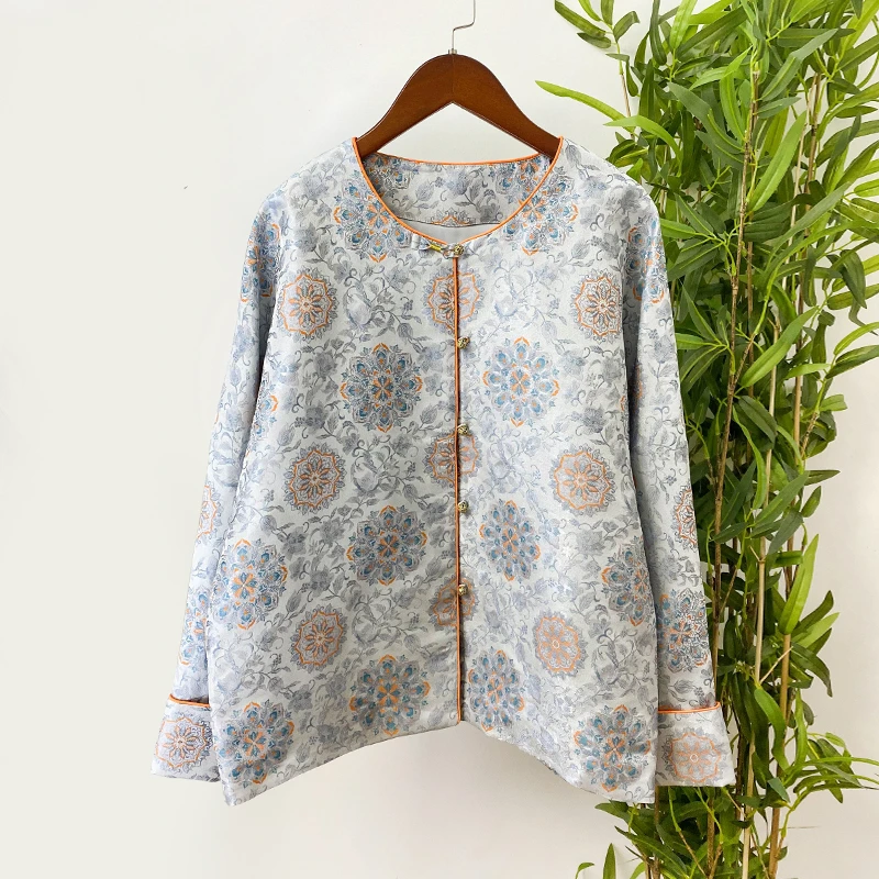 【宝相花】新中式国风复古宽松圆领大气时尚显贵春秋款女士宋锦外套