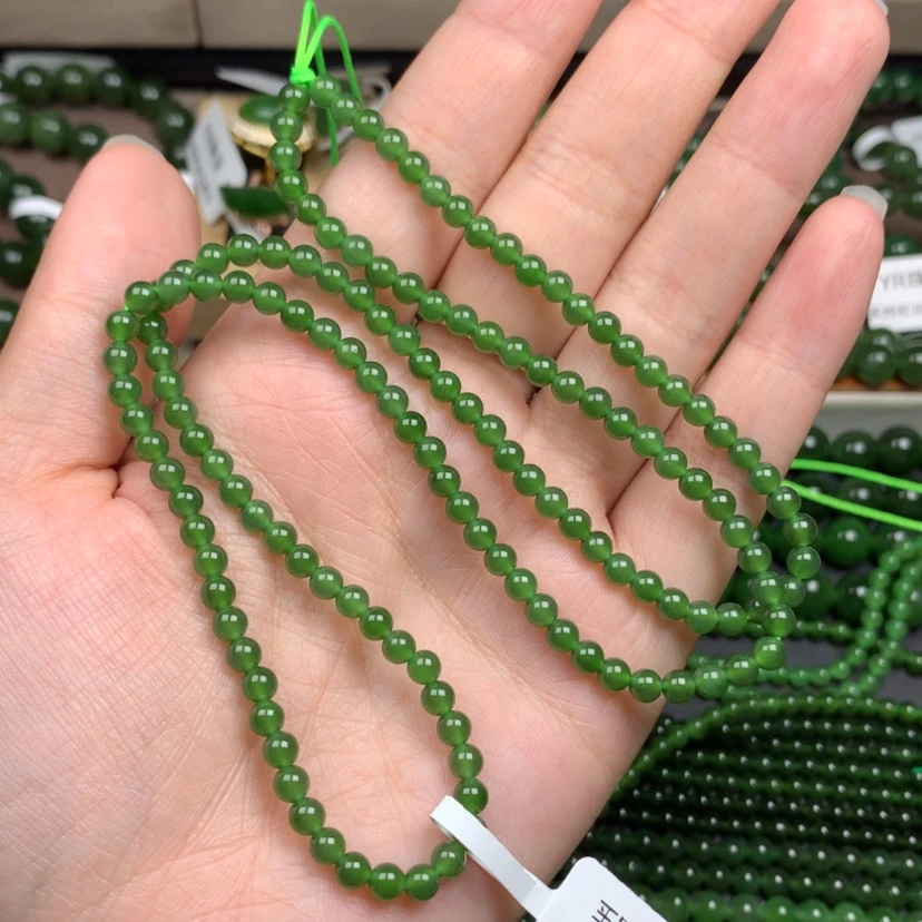 【闪购商品】和田玉（碧玉）未镶嵌颈饰4m阳绿无黑