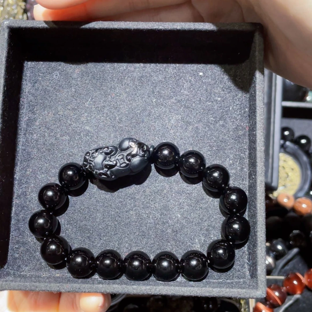 【闪购商品】黑曜岩手链未镶嵌摄****）