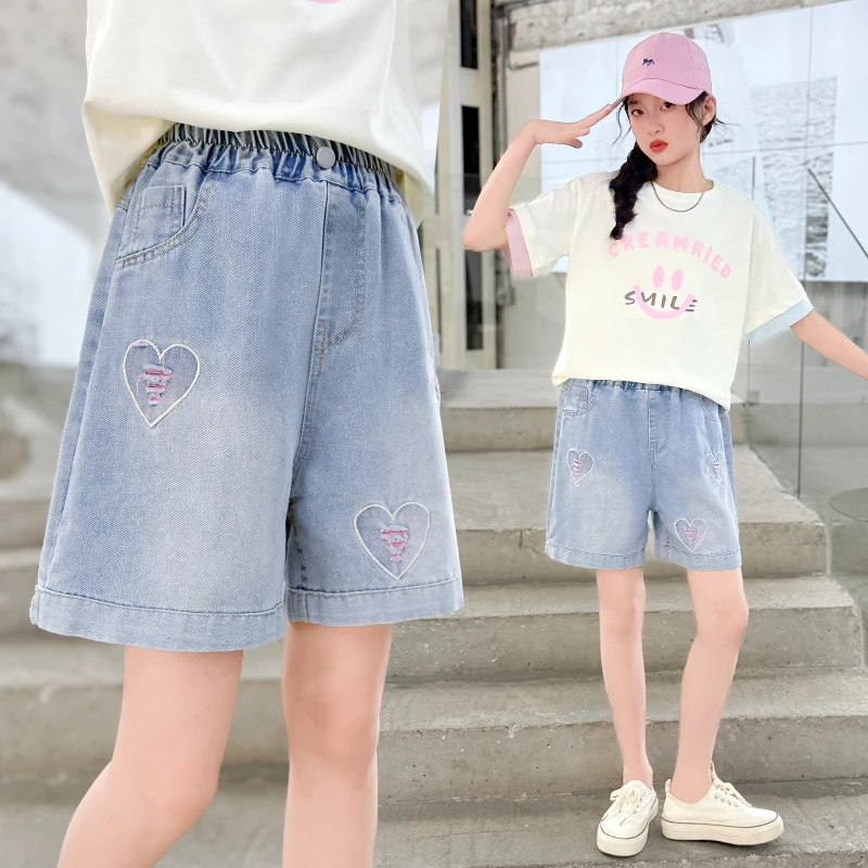 女童短裤夏季2025新款夏装中大童休闲五分裤女孩夏天儿童牛仔裤子