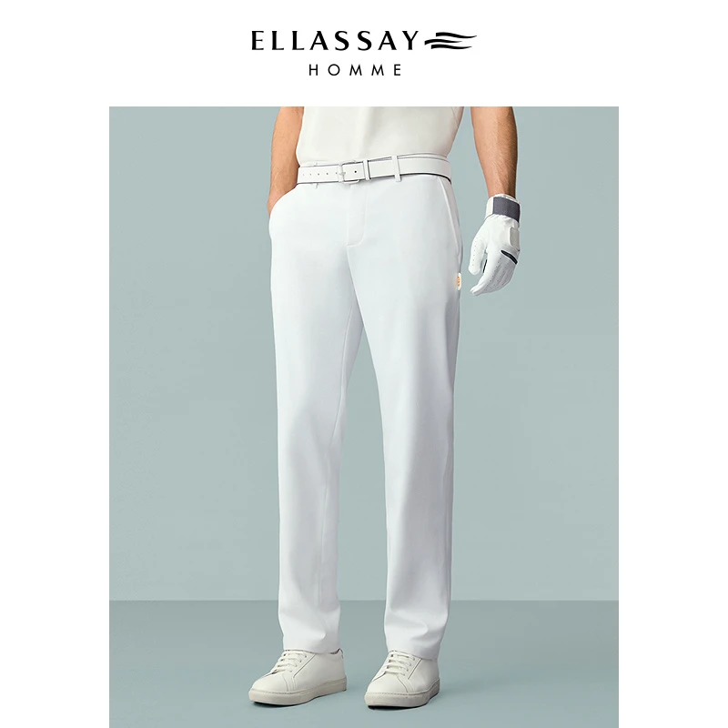 ELLASSAY歌力思男装26年新款高尔夫系列运动白色长裤EME371K02600