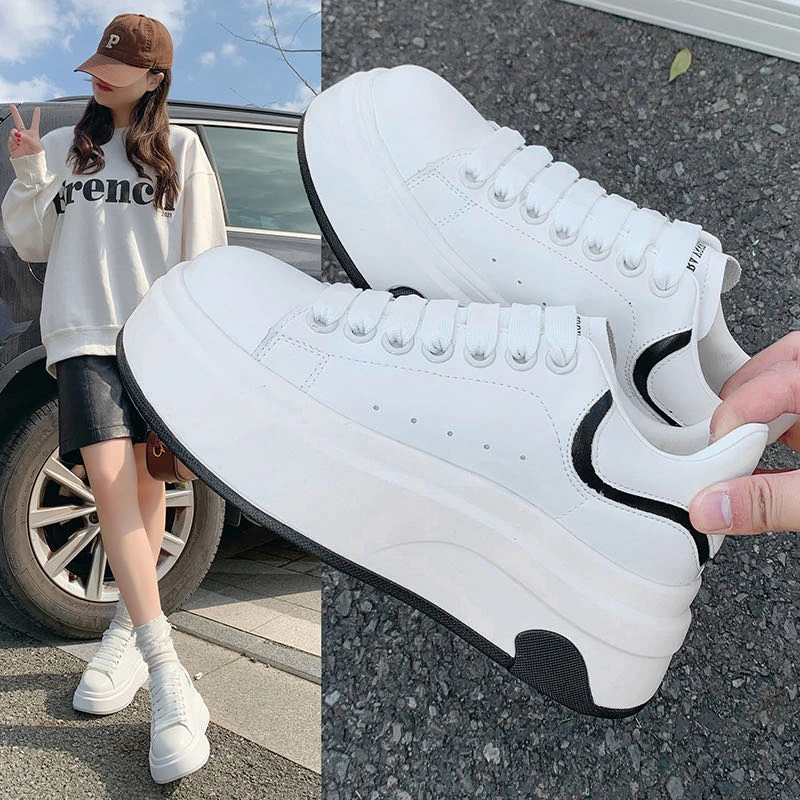 爱心小白鞋新款厚底增高百搭松糕轻便休闲鞋13901