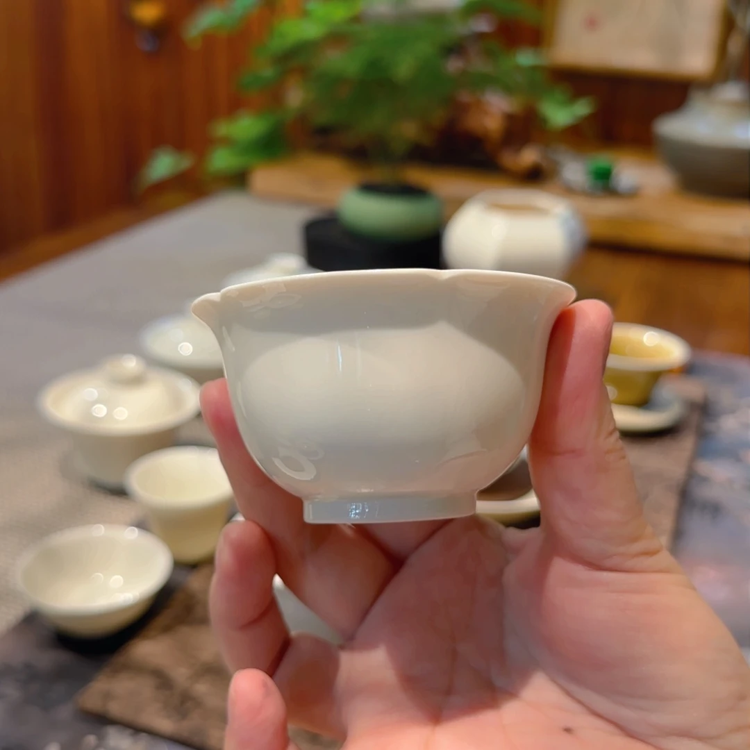 微澜定瓷 葵口主人杯90cc