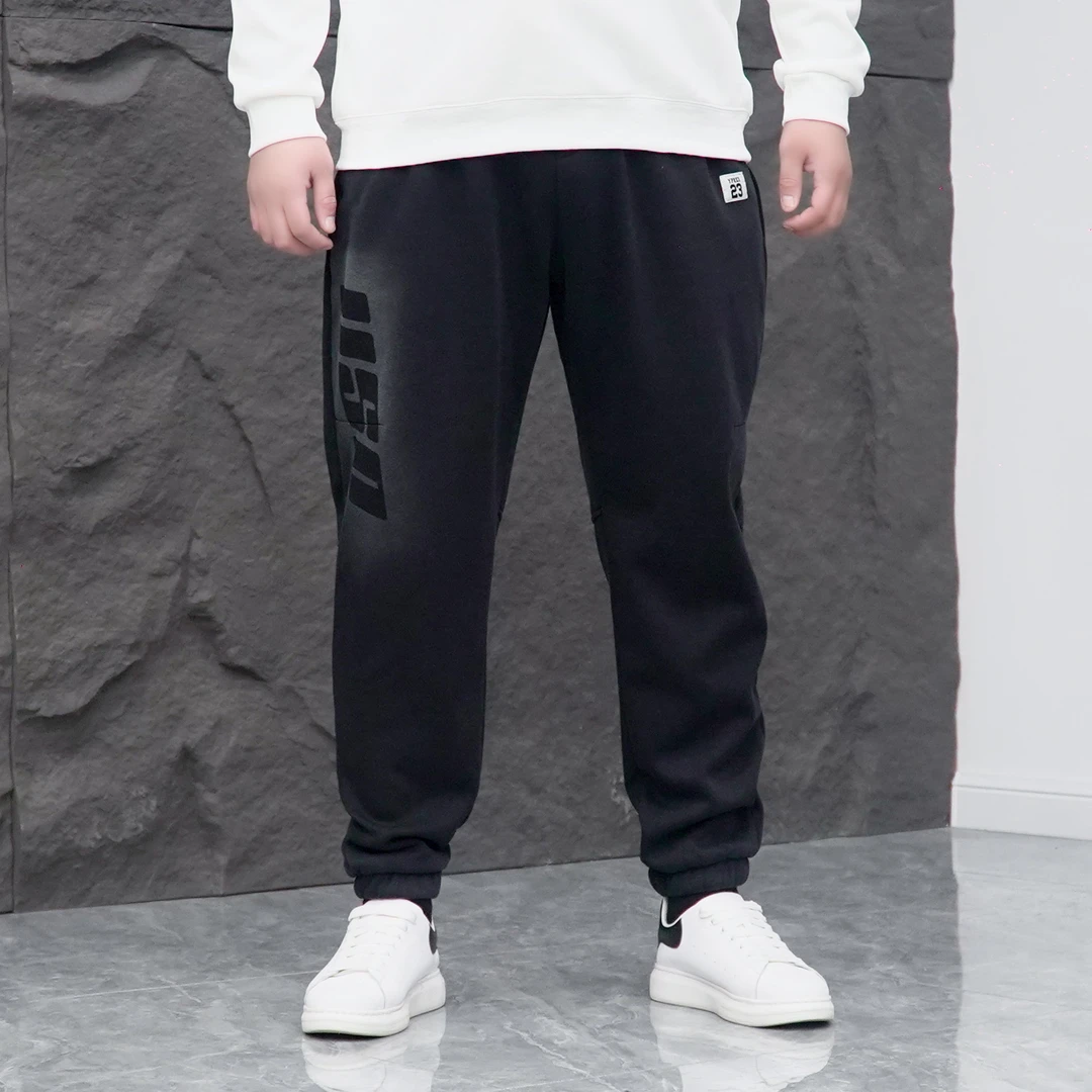 (加绒)大码男装水洗宽松休闲裤 加大男士加绒休闲卫裤25336