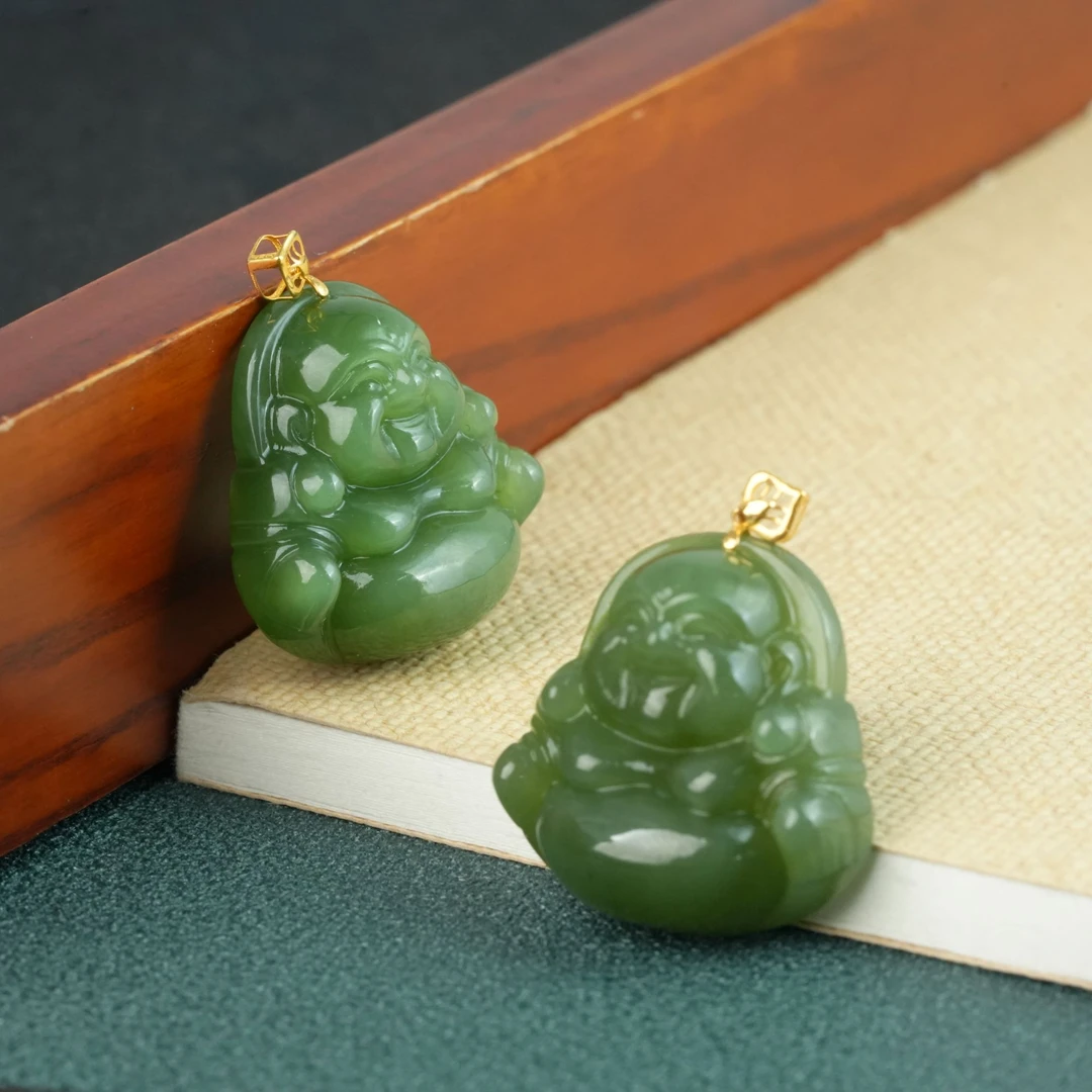 【小北严选】18K金和田玉吊坠约24*24mm【多样性发一件】-AH75X412