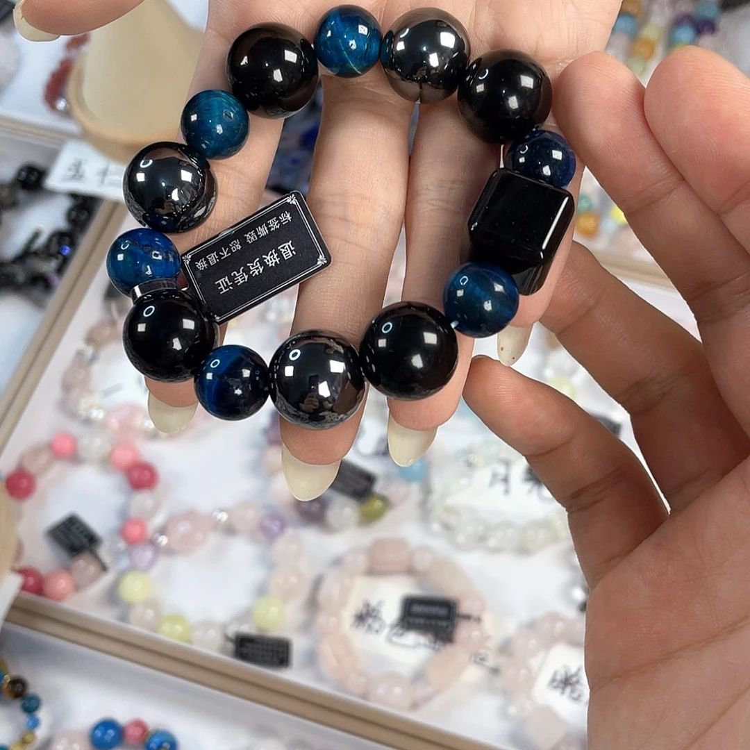 水晶手链银S925镀金镶嵌
