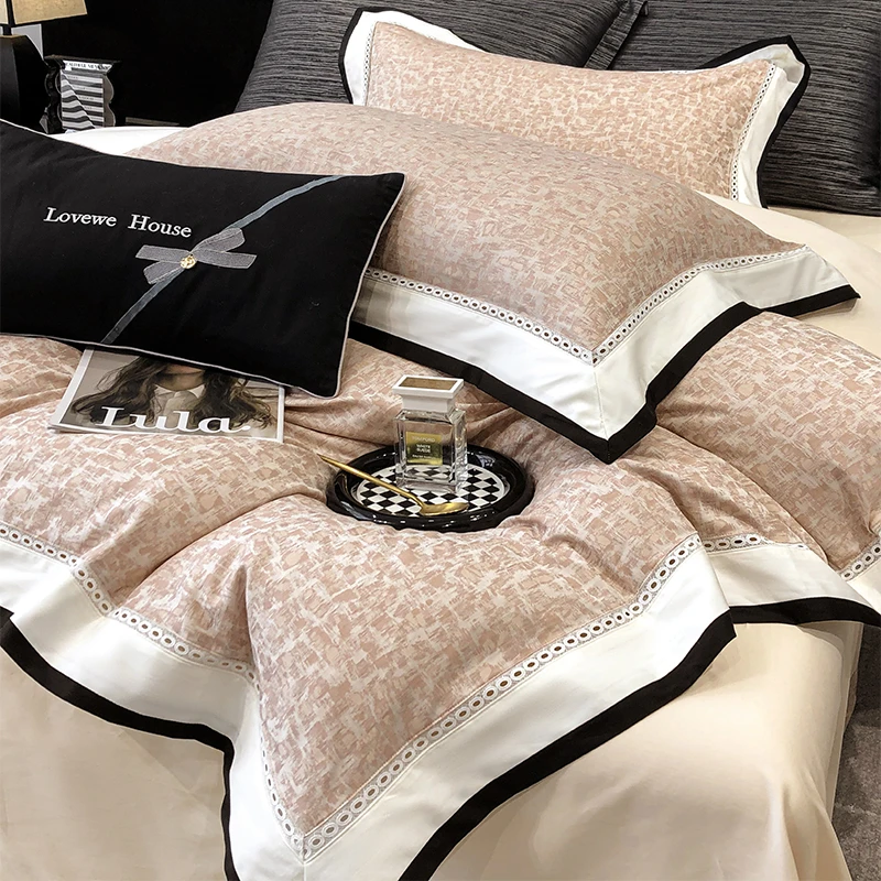 喜兹 流年 全棉全棉色织提花镂空轻奢四件套高级丝滑床上用品