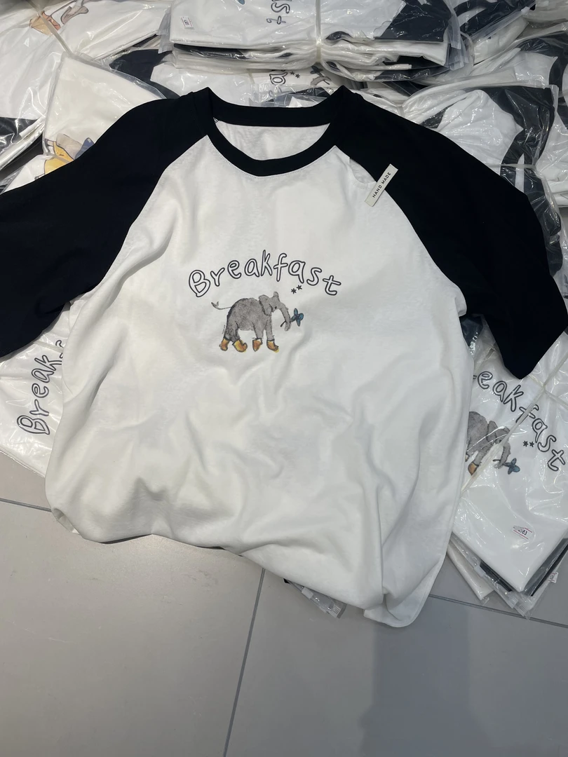 0619-07   女款百搭休闲插肩显瘦短袖     DY  6583