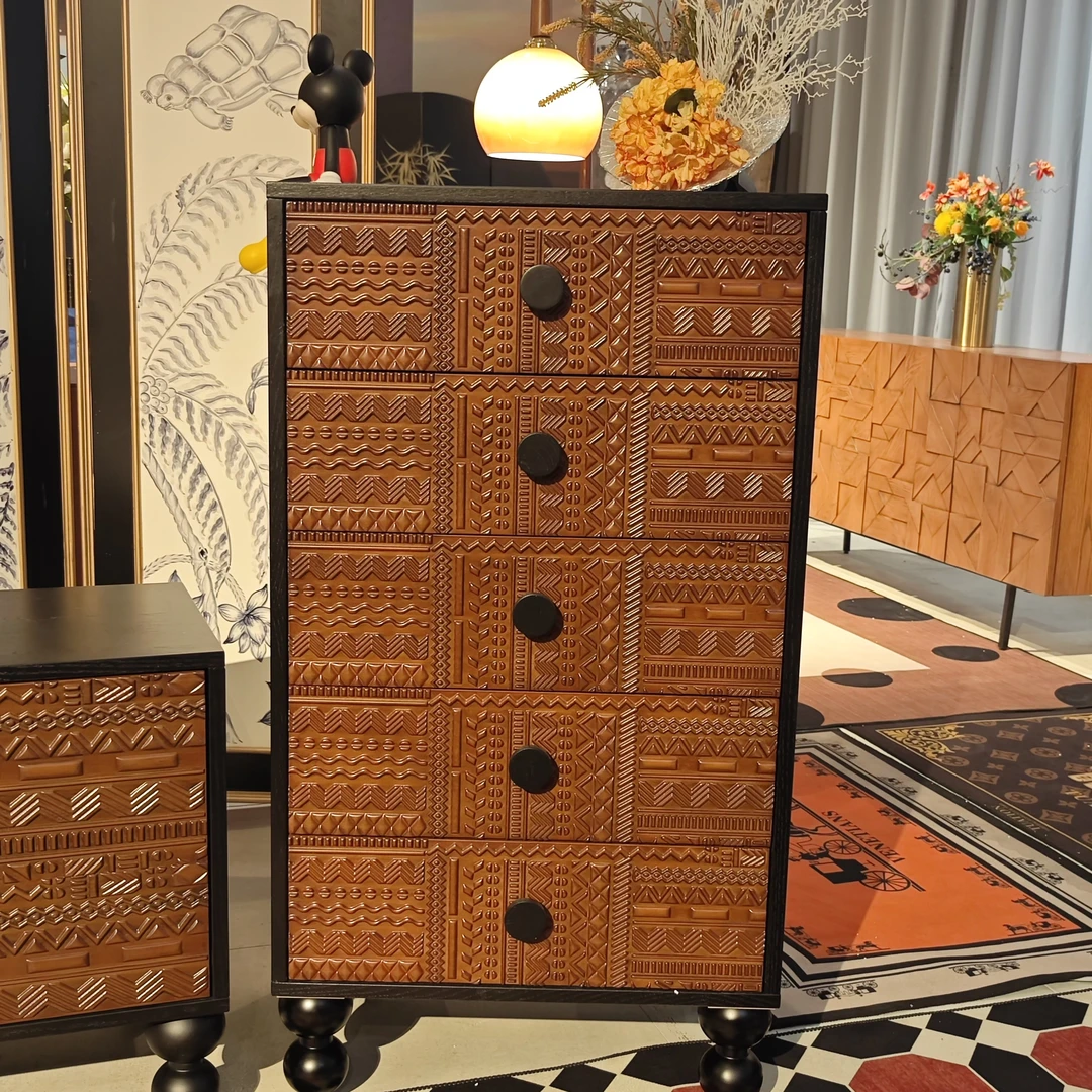 【巴达洛克五斗柜】设计家用新中式斗柜藤编客厅衣柜柜子抽屉式