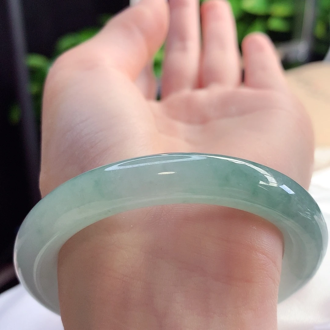 未镶嵌手镯翡翠天然A货翡翠54-55昙花一现 韵味十足7号