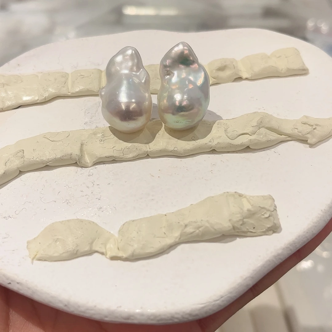 淡水珍珠耳饰银S925镶嵌