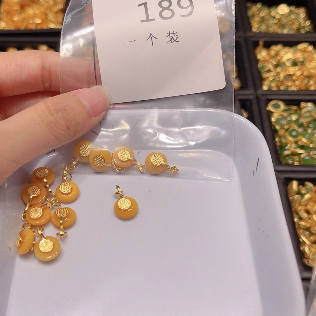 水晶珠宝半成品银S925镀金镶嵌189 。