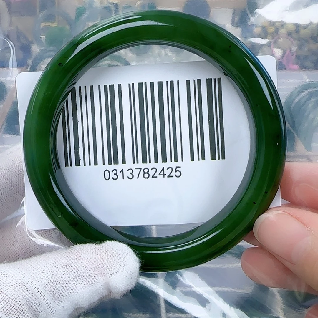 和田玉（碧玉）手镯未镶嵌微瑕5859