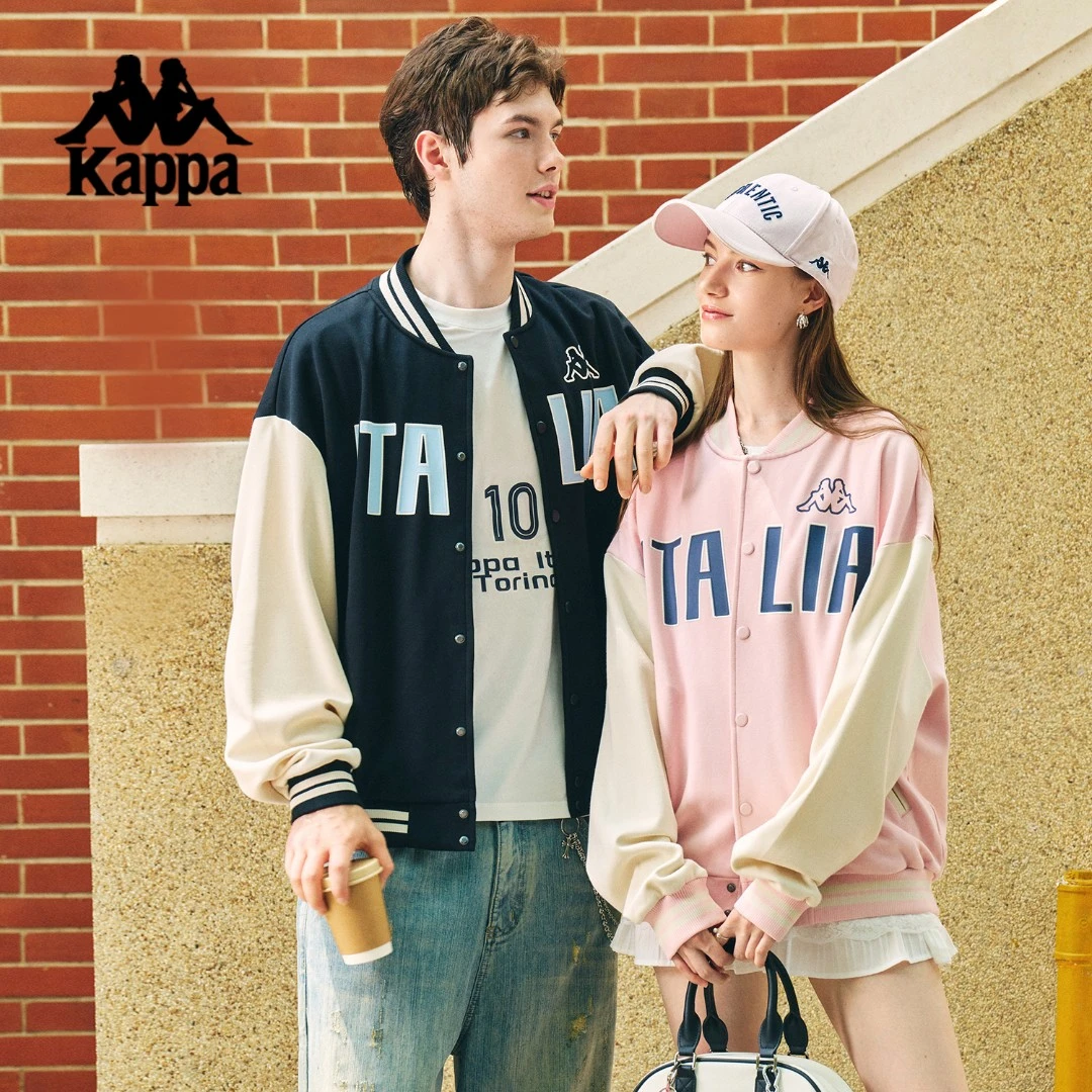 Kappa卡帕背靠背男女外套拼接运动棒球服情侣休闲开衫夹克外套女