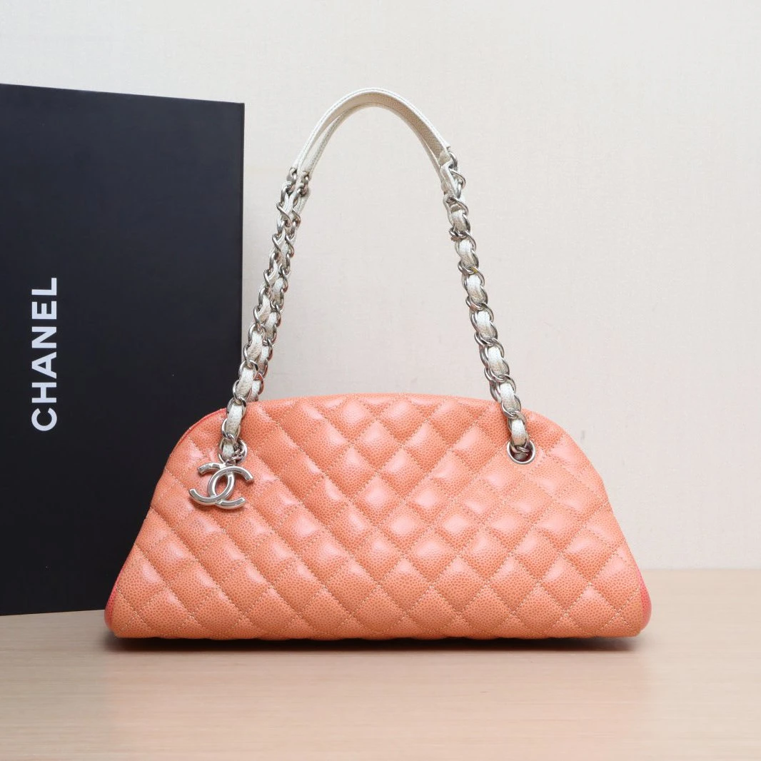95新 Chanel/香奈儿 小花Jerry 拼色 17开 保龄球 单肩包