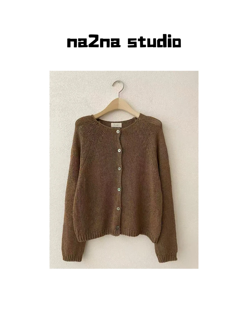 na2na 东大门 圆领麻开衫（No退换）