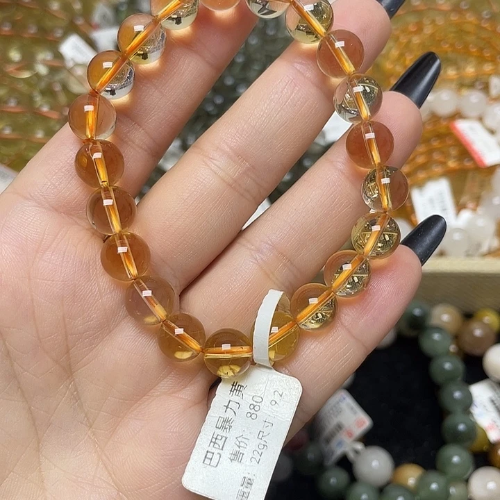 未镶嵌手链水晶巴西暴力黄9.2
