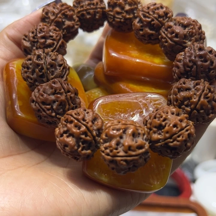 核桃手串/手链老蜡块mu