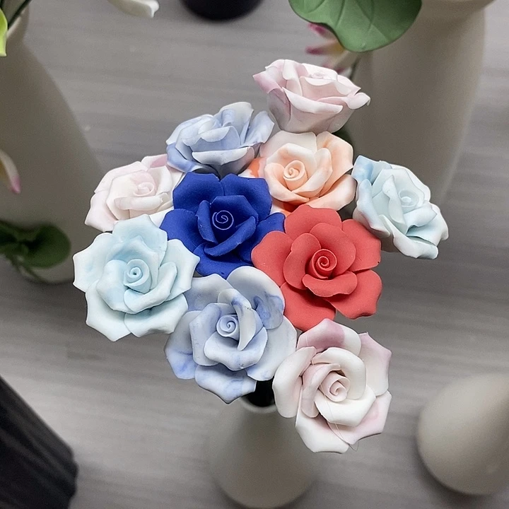 陶瓷陶瓷材料10朵素烧