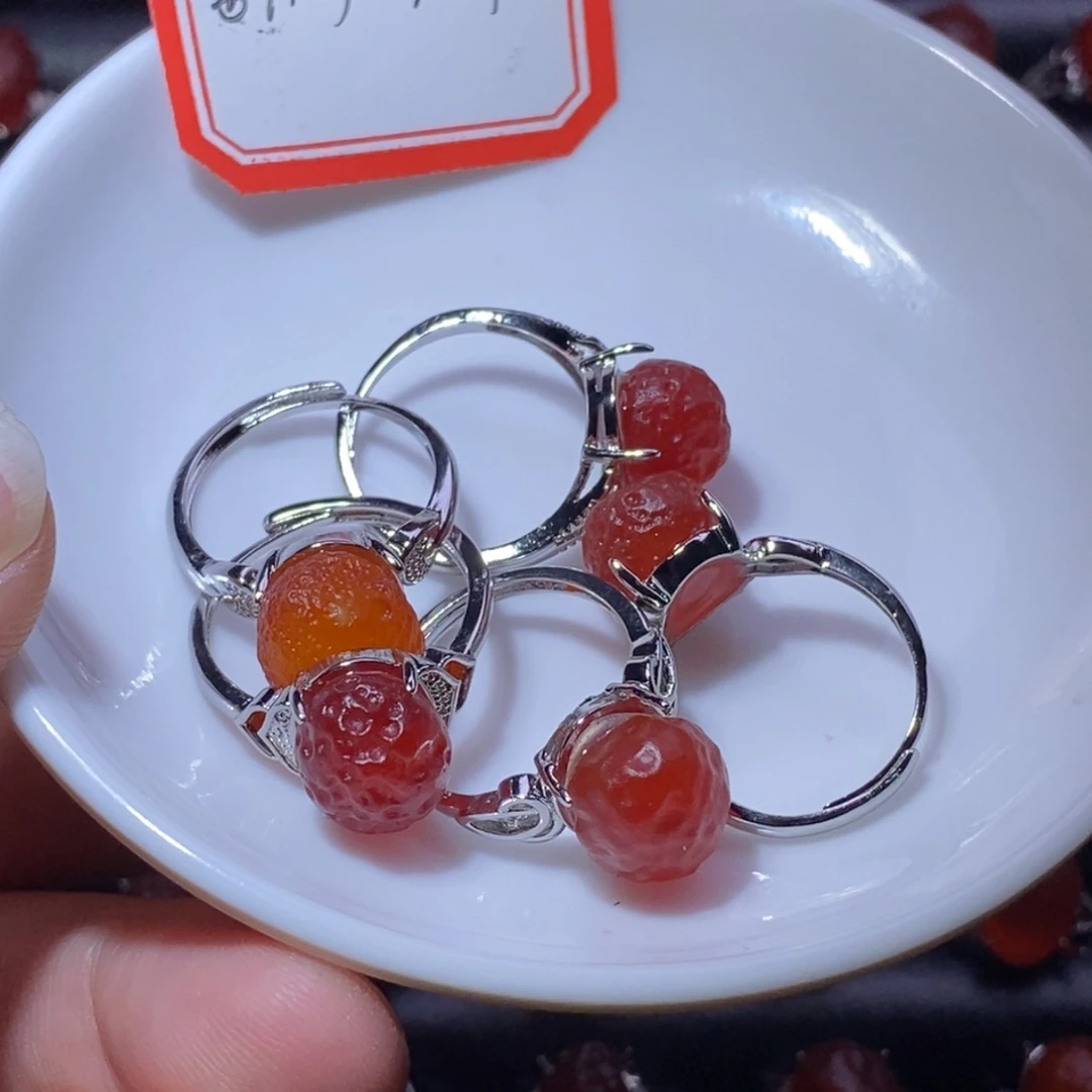 别***谁玛瑙/玉髓合金戒指