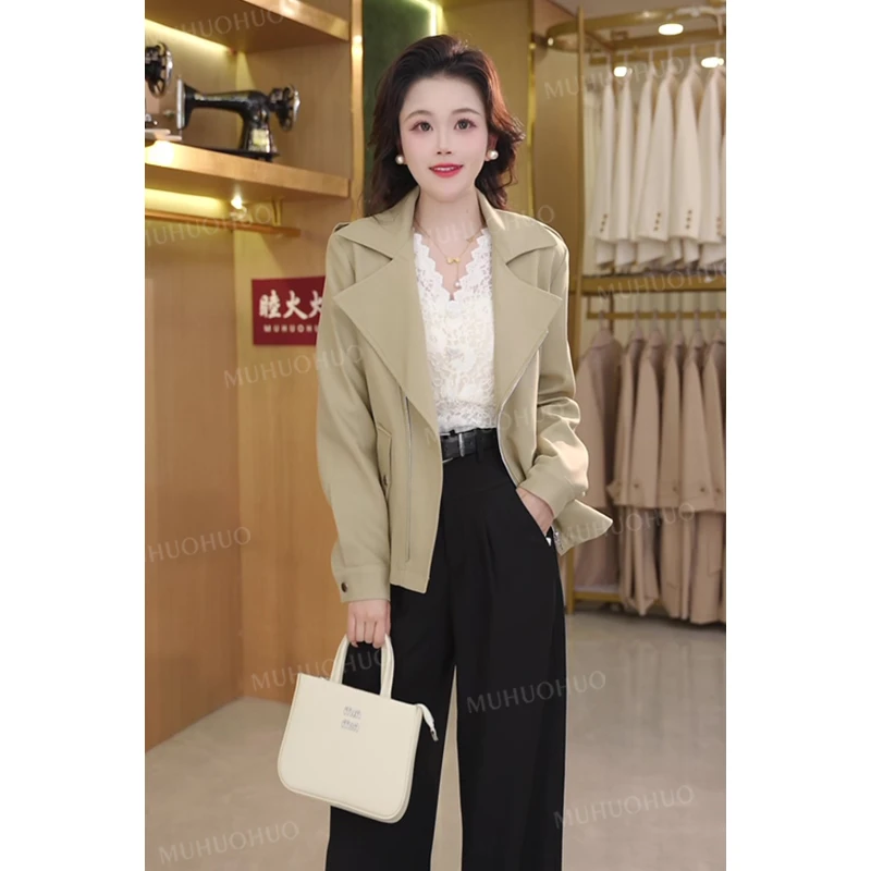 【清雨】2025秋新款女装高级感简约气质拉链夹克小个子显瘦外套上衣