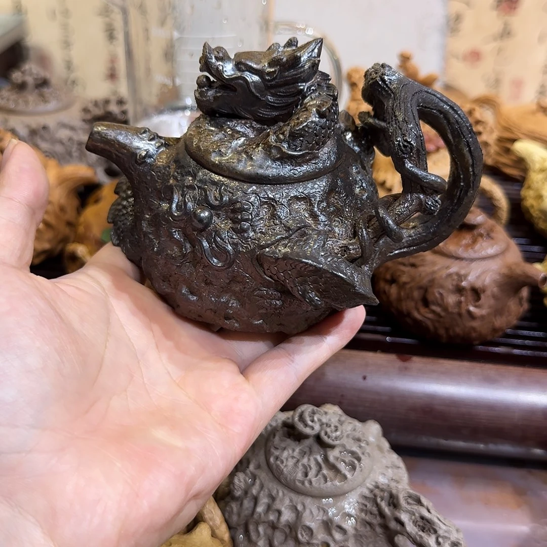 茶壶紫砂紫砂盘龙供春壶容量230cc