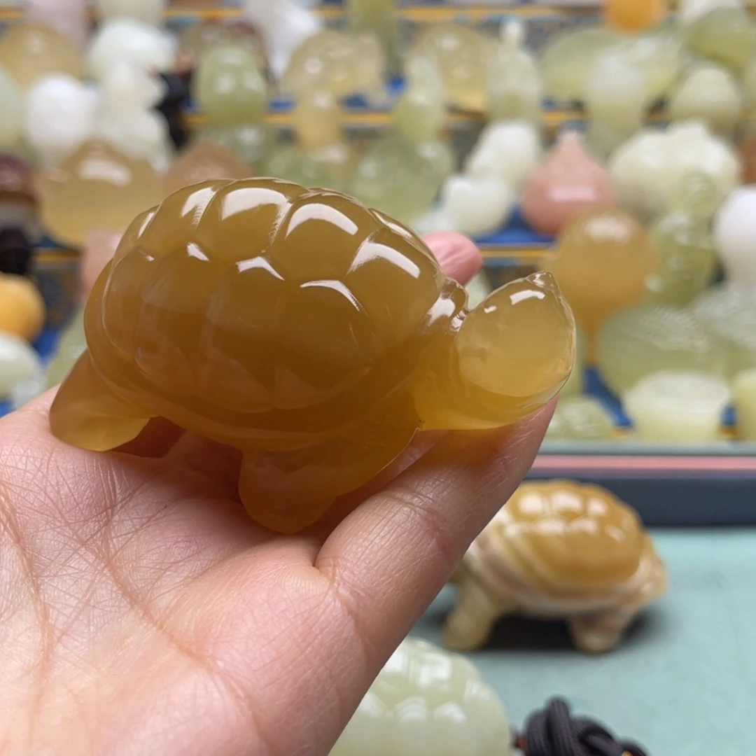 双***鱼天然雕刻桌面小摆件