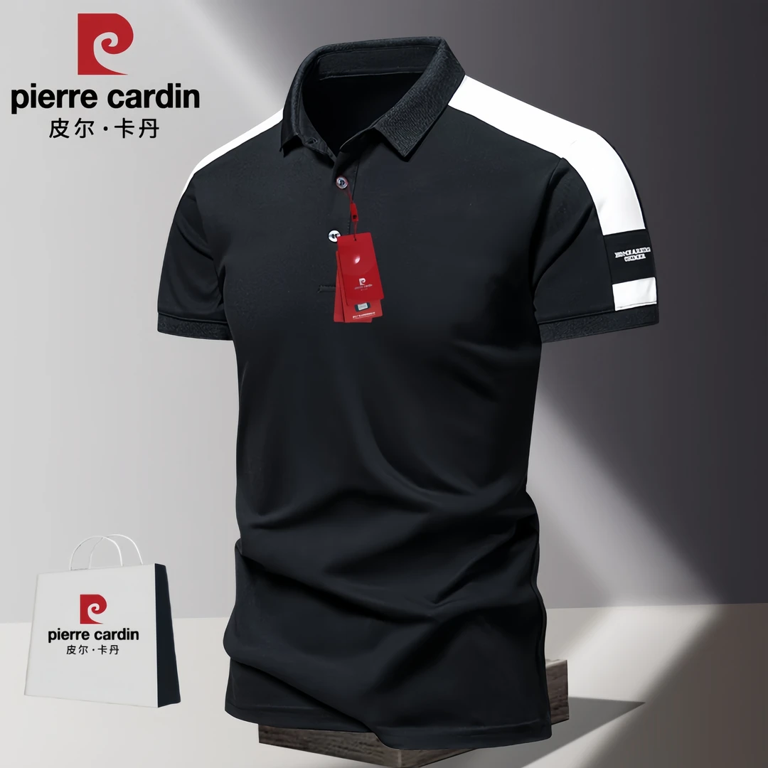 皮尔卡丹翻领短袖polo衫男士潮牌夏季t恤潮流休闲百搭商务上衣服
