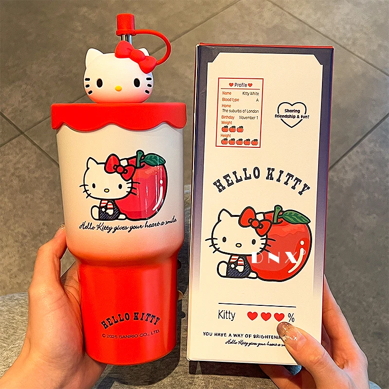 三丽鸥HelloKitty保温杯2025新款女生吸管水杯保冷冰霸杯生日礼物