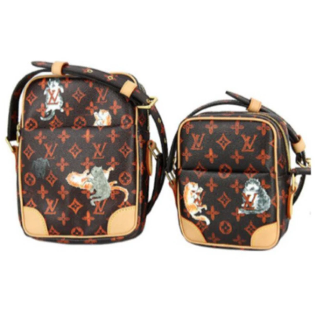 95新 LouisVuitton/路易威登 老花满印 帆布 相机包单肩斜挎包