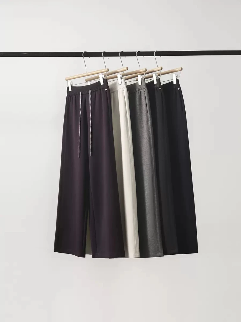 【天丝羊毛】25原创女裤秋款窄版直筒阔腿宽松显瘦百搭裤子68128