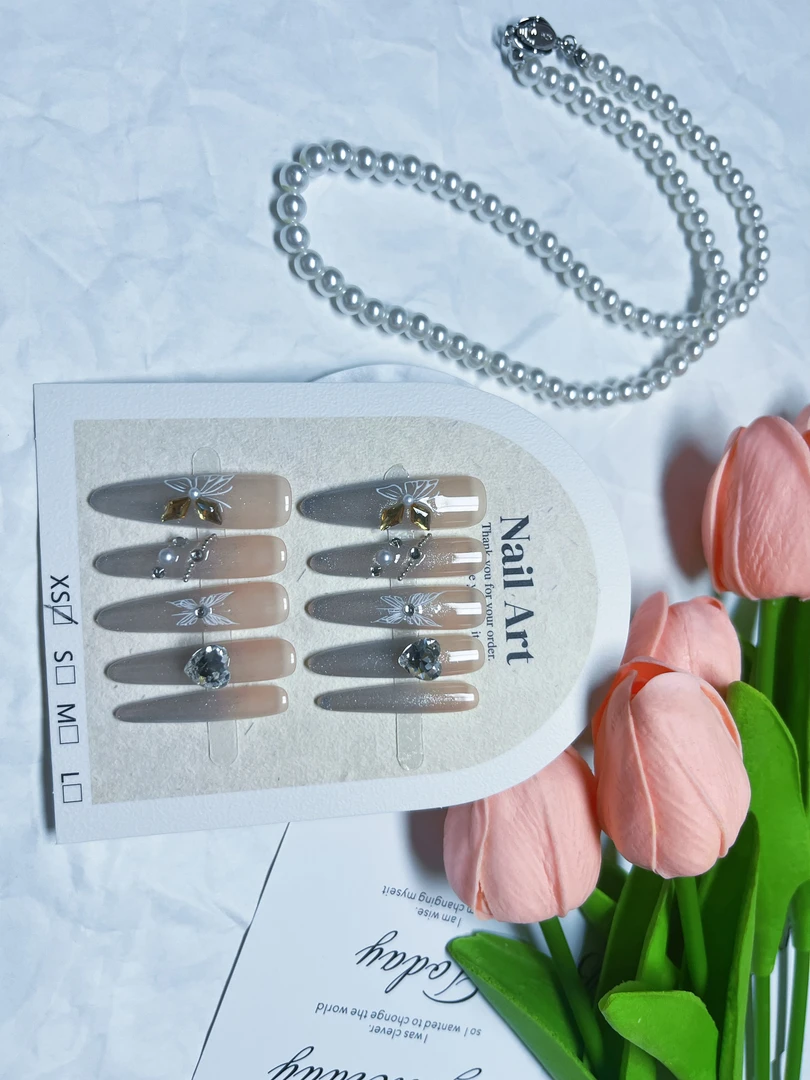 法式爆闪百搭显白清冷感银纱丝绸猫眼