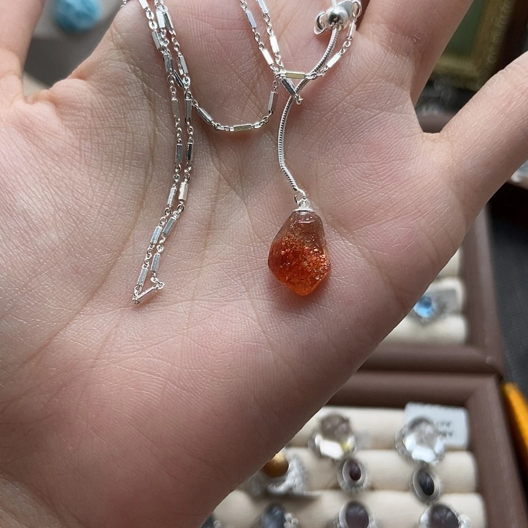 水晶戒指银S925镶嵌?****੭金太阳项链