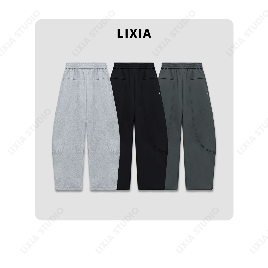 LIXIA【探索自我】时尚显瘦显腿长加厚直筒阔腿裤-A8025