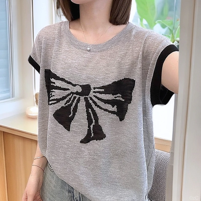 短袖T恤大码针织衫女夏季上衣80-200斤洋气宽松显瘦薄款冰丝