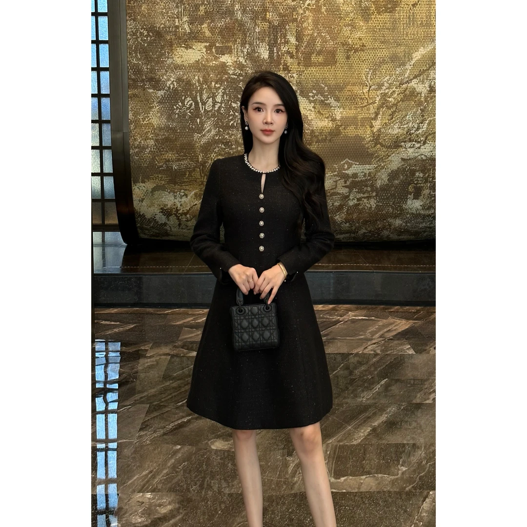 YUANBAO【蔓地•Field】秋冬满分羊毛轻奢优雅百搭老钱风女装连衣裙