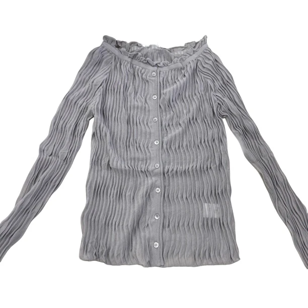 no褪 灰紫肌理小衫453