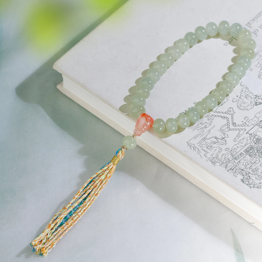 白玉世家晴水算盘珠手持