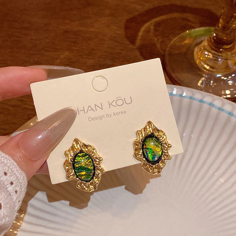 合金耳饰 法式复古高级感不规则几何形耳环女轻奢小众简约冷淡风