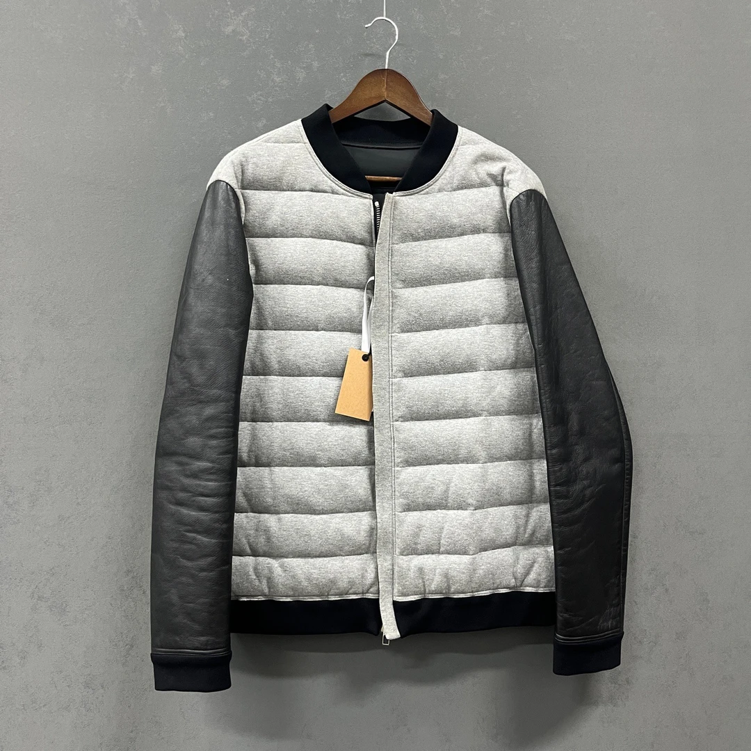 99新 Valentino/华伦天奴 拼皮撞色拉链夹克 L码 ys000352