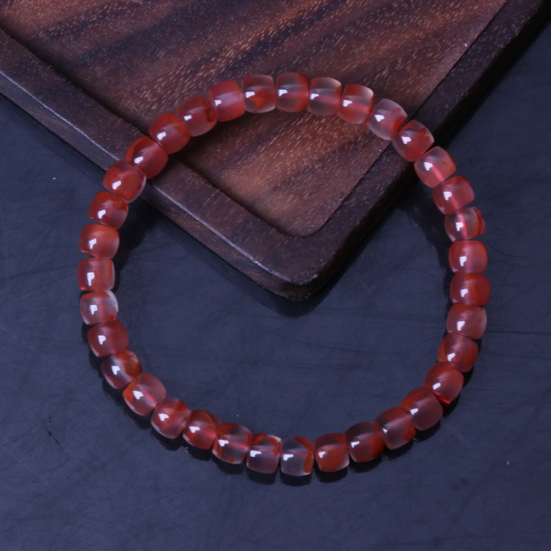 精美南红玛瑙瓦西直切手串一条A146