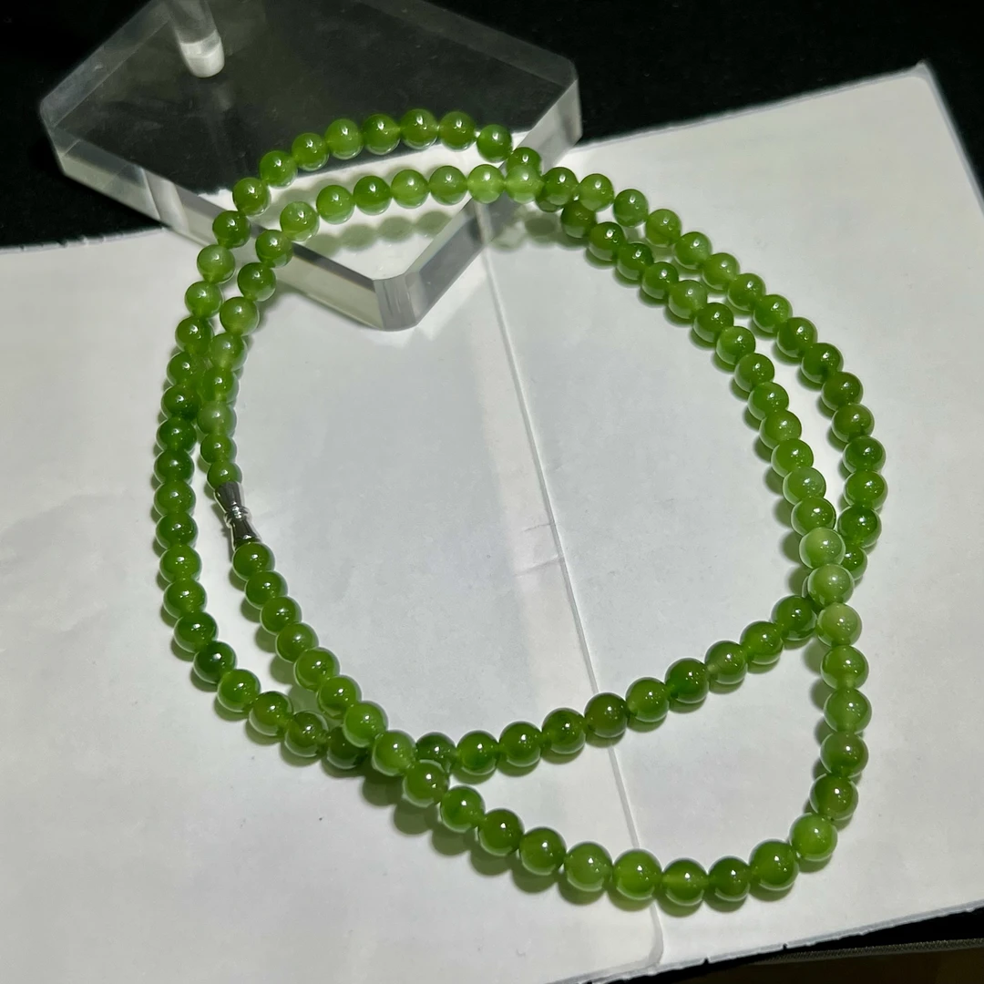 苹果绿碧玉项链108长串 KT24073010