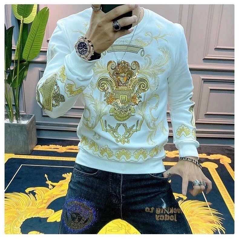 曼库帕娅秋冬新款潮流网红优质卫衣个性痞帅大哥重工刺绣长袖