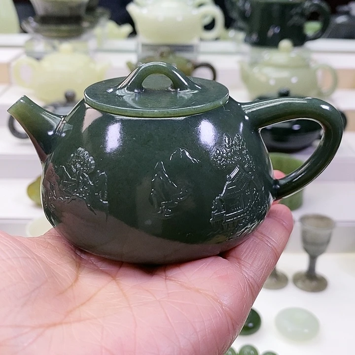 未镶嵌和田玉挂件茶壶170m l