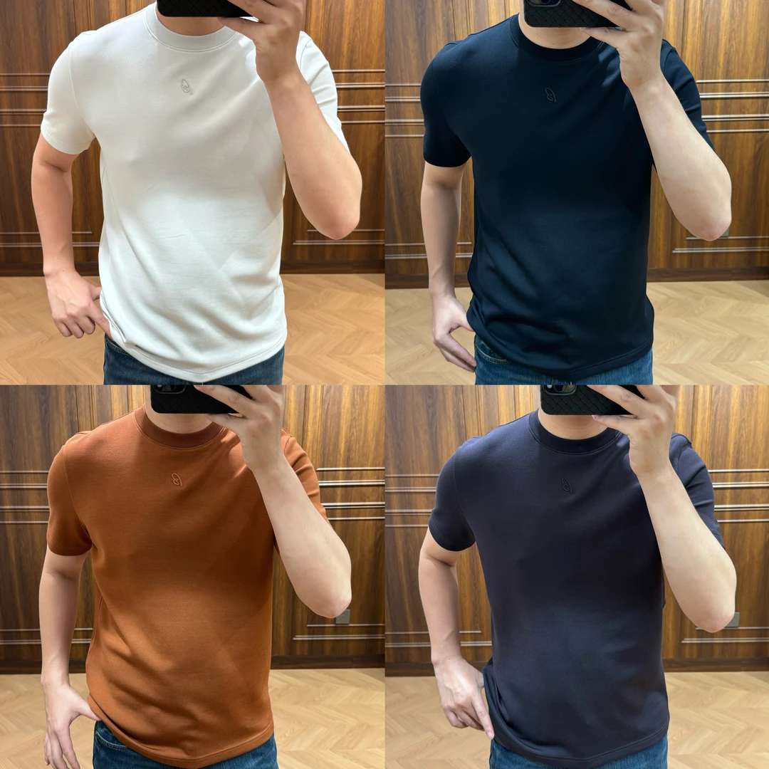 秋冬｜ 男士『云曦绒』亲肤柔感刺绣圆领短袖T恤B5019