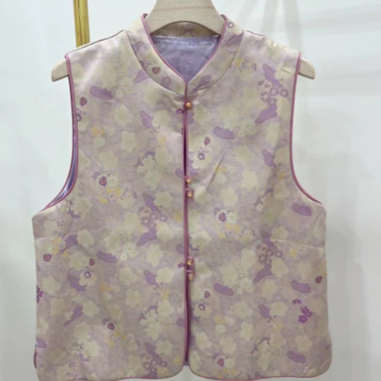 新中式国风立领双面双穿马甲