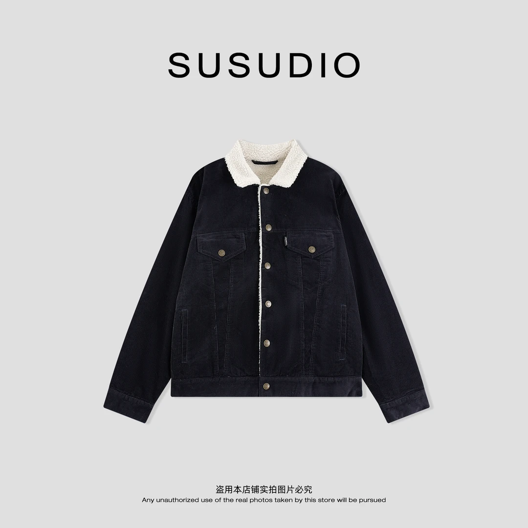 SUSUDIO 羊毛 秋冬美式复古保暖加厚宽松灯芯绒外套70304