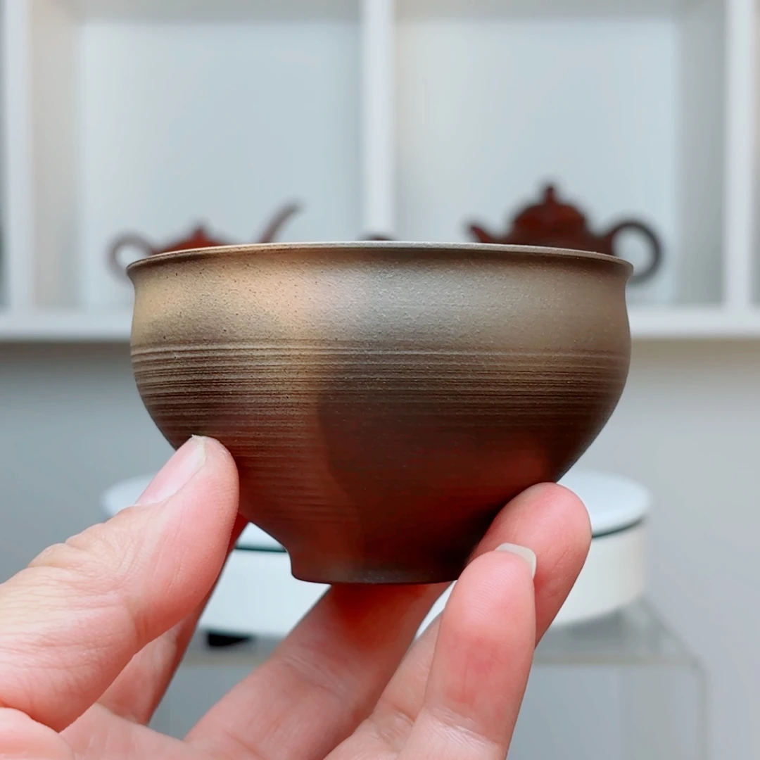 紫砂茶壶龙窑柴烧紫砂杯150cc