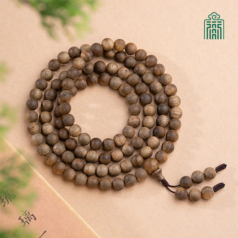 沉香恭王府正品莺歌绿奇楠沉香8mm108颗多圈搭配小众手串