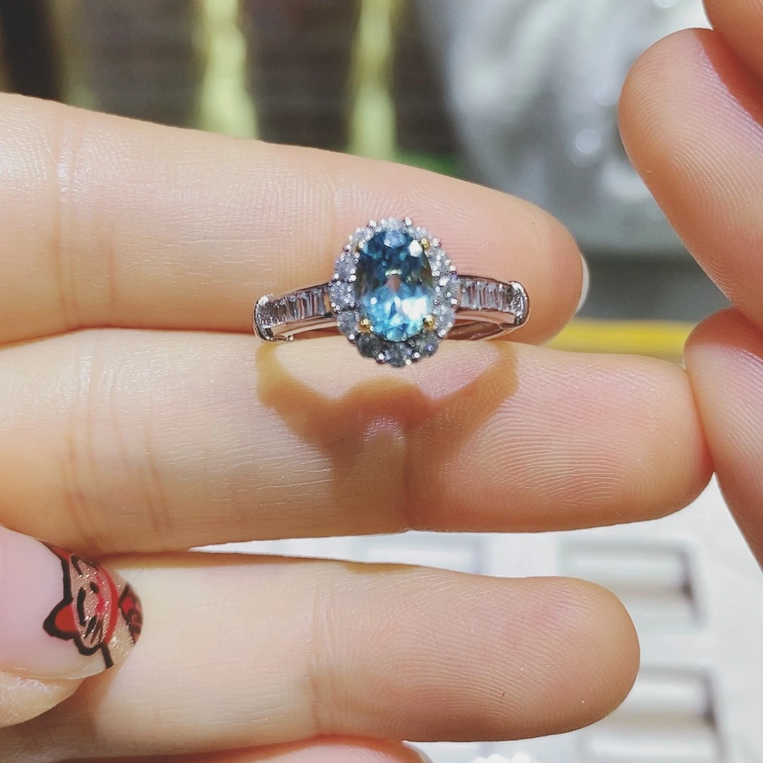 托帕石戒指银S925镶嵌?****?